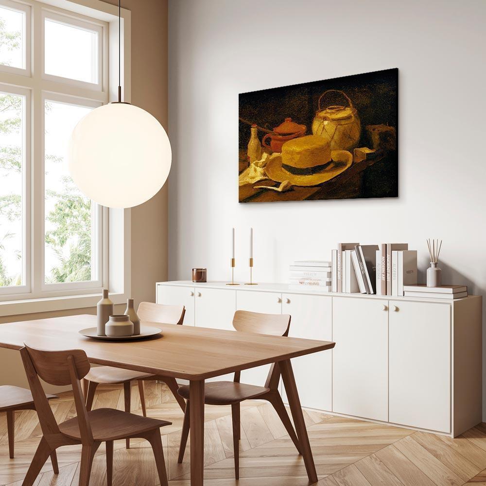 Leinwandbild - Vincent Van Gogh – Still life with yellow straw hat