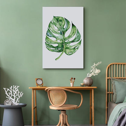 Leinwandbild - Watercolor Monstera (1 Part) Vertical