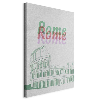 Leinwandbild - Rome in Watercolours (1 Part) Vertical