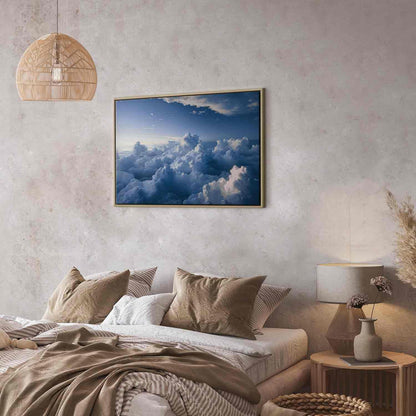 Leinwandbild - Aerial Landscapes: Rays Lighting Up Fluffy Cloud Formations Artgeist