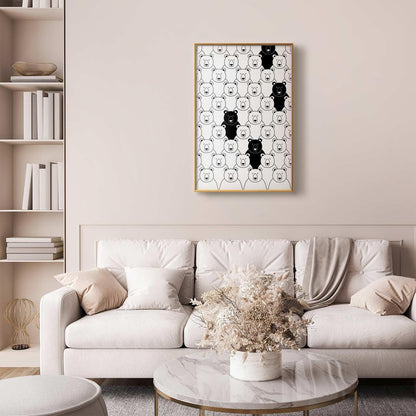 Poster - Stranger in the Flock on living room wall, modern interior decor.