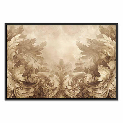 Leinwandbild - Carved Baroque Ornaments Rich Composition in Sepia Colors