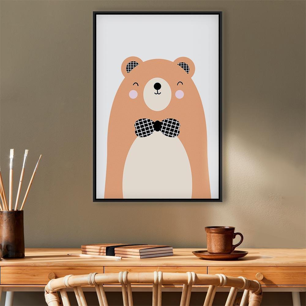 Leinwandbild - Teddy Bear in Bow Tie (1 Part) Vertical