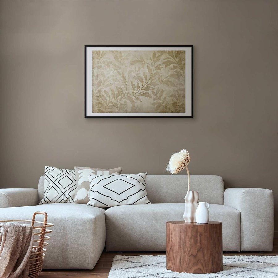 Poster - Sand-colored Leaves and Vines Artgeist