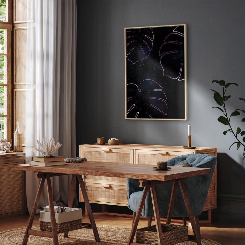 Leinwandbild - Galactic Monstera (1 Part) Vertical
