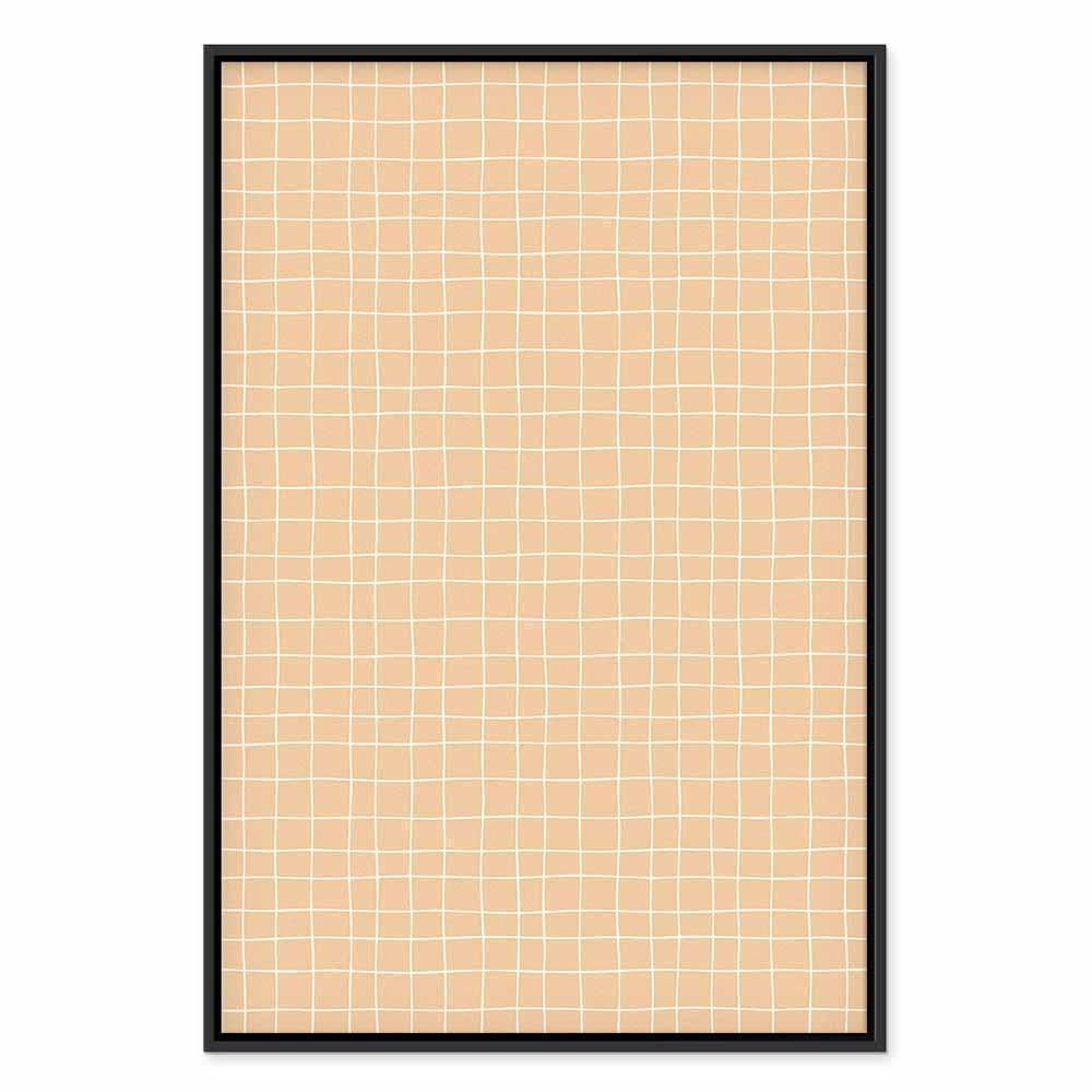 Leinwandbild - Waving Lines - Creamy Grid on a Noisy Pastel Background