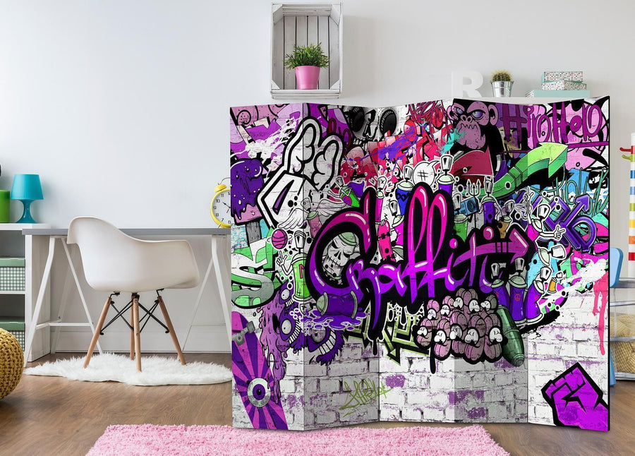 Paravent - Purple Graffiti Artgeist