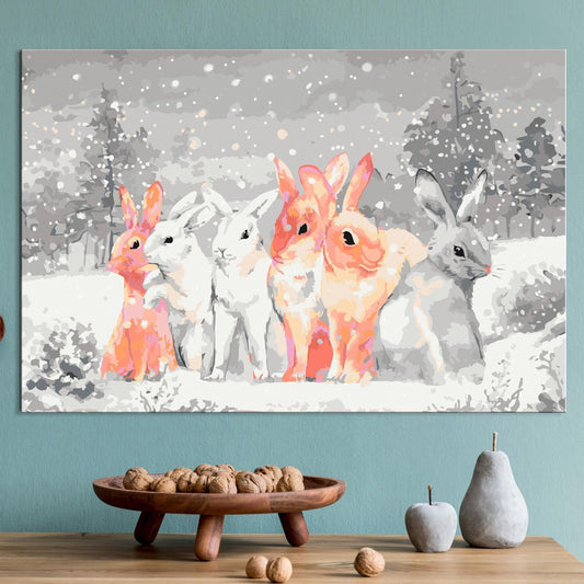 Malen nach Zahlen - Winter Bunnies