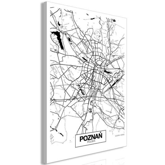 Leinwandbild - City Plan: Poznan (1 Part) Vertical Artgeist