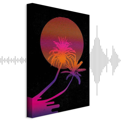 Leinwandbild - Palm at Sunrise (1 Part) Vertical