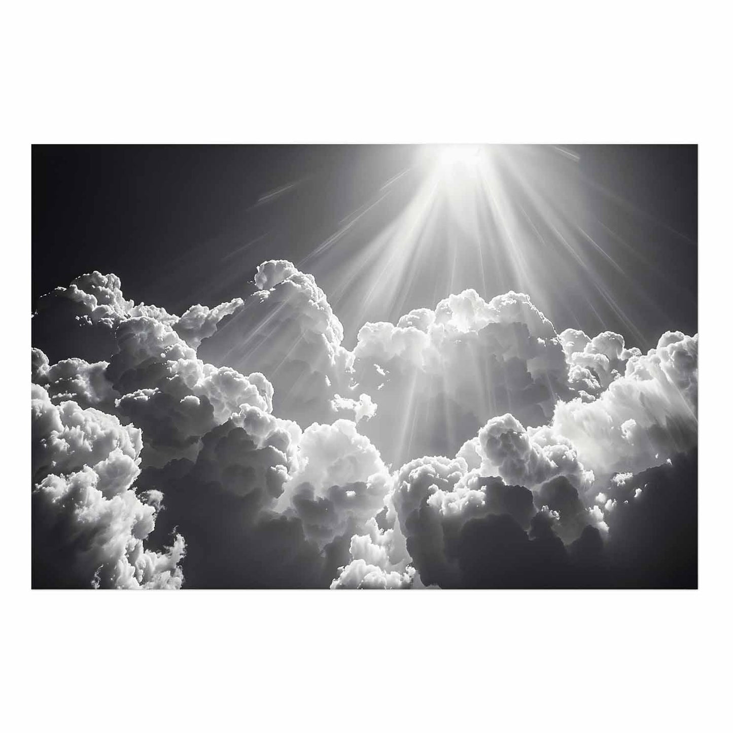 Poster - Hope in the Clouds: Inspiring Sun Rays – Awaken Emotions