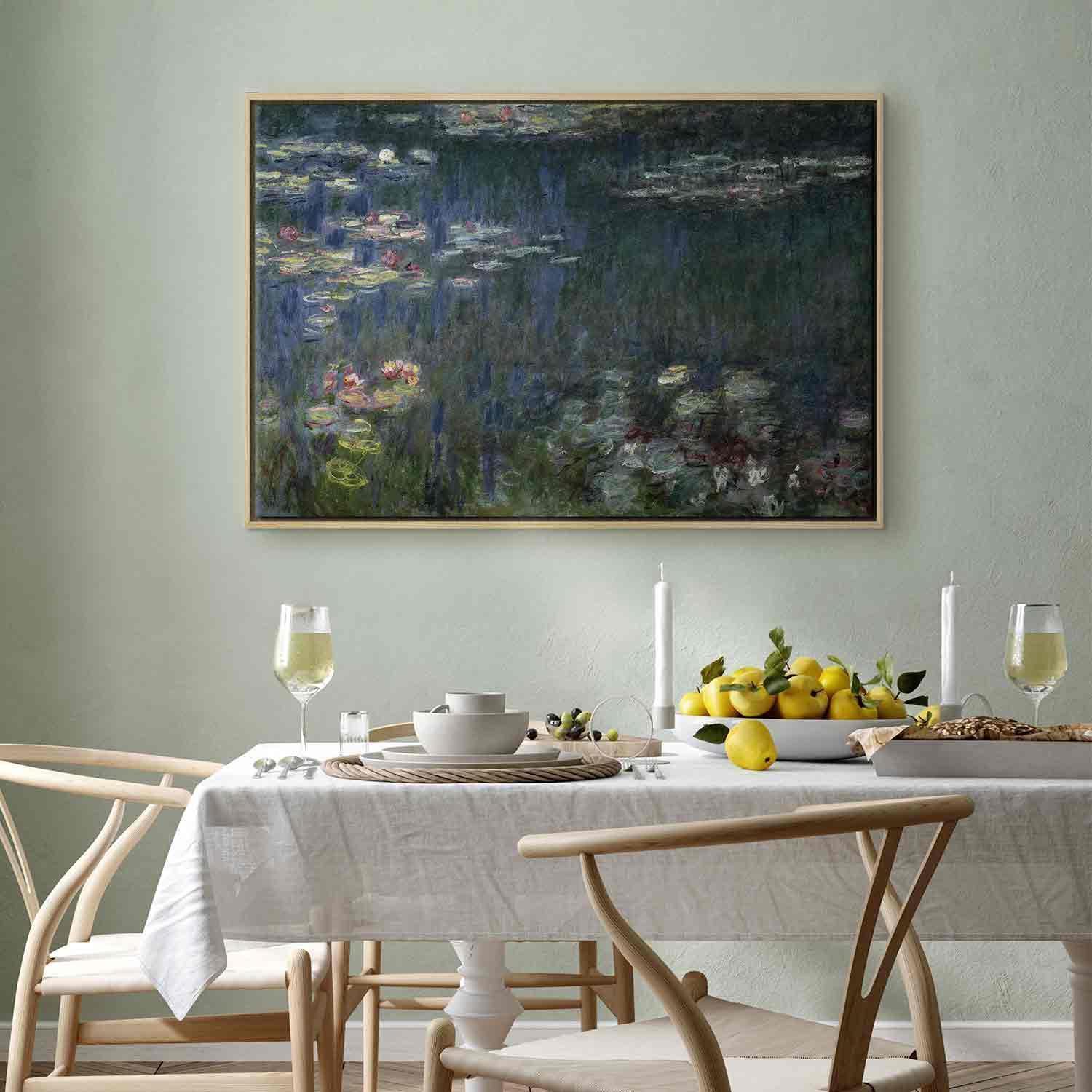 Leinwandbild - Waterlilies: Green Reflections (Claude Monet) Artgeist