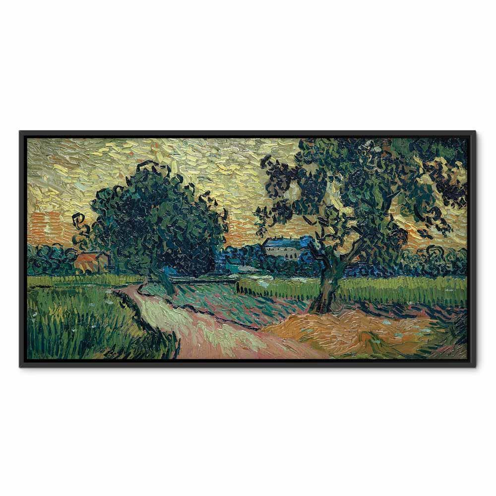 Leinwandbild - Vincent Van Gogh – Landscape with the Chateau of Auvers at Sunset