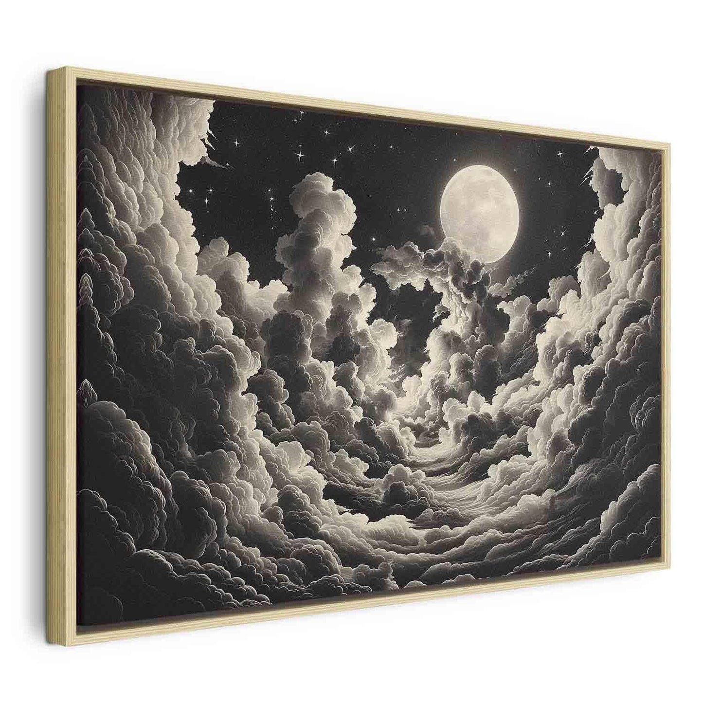 Leinwandbild - Moon and Stars Singing Among the Great Clouds Artgeist