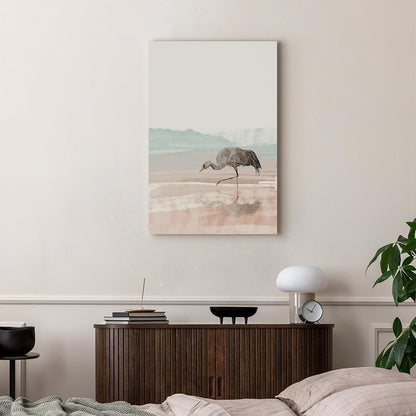 Leinwandbild - Crane in the Morning (1 Part) Vertical