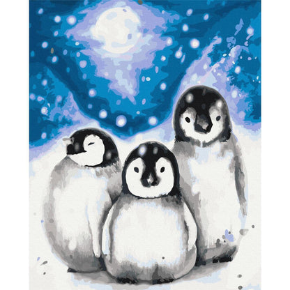 Malen nach Zahlen - Three Penguins