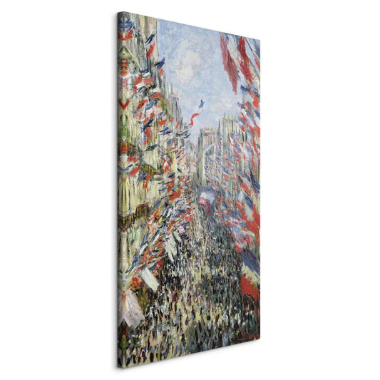 Leinwandbild - The Rue Montorgueil Paris Celebration of June (Claude Monet) Artgeist