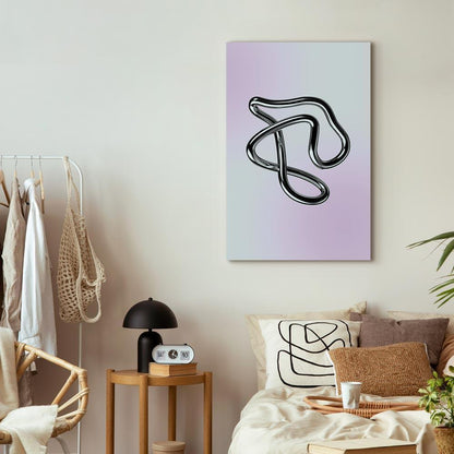 Leinwandbild - Silver Intricacies - Fluid Metallic Figure on a Gradient Background