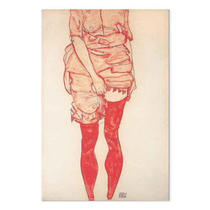 Leinwandbild - Egon Schiele – Standing Woman in Red