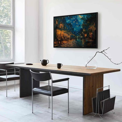 Leinwandbild - Paris street – a painting inspired by Vincent van Gogh's style