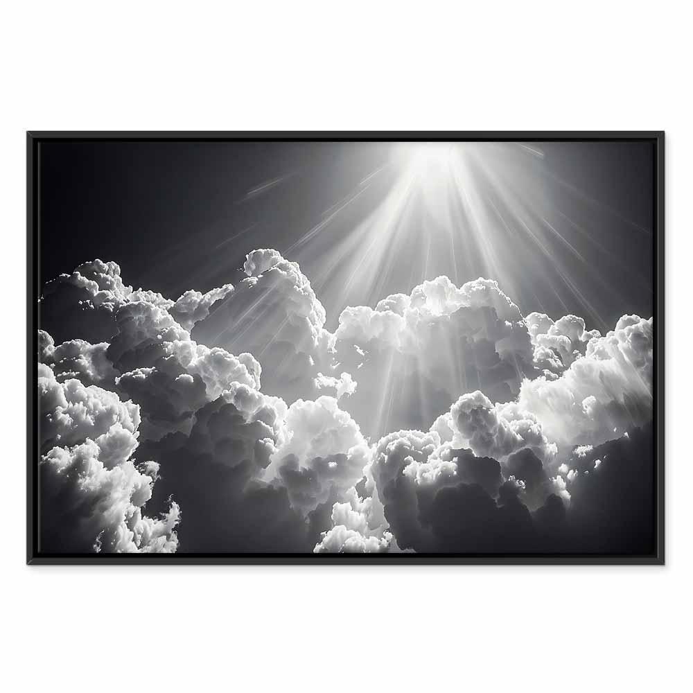 Leinwandbild - Hope in the Clouds: Inspiring Rays of the Sun – Awaken Emotions