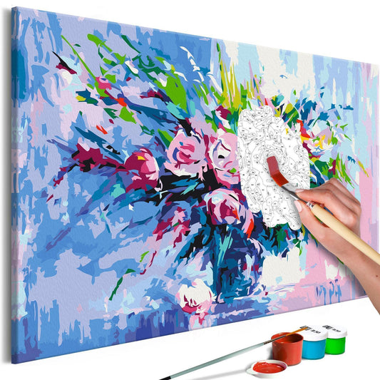 Malen nach Zahlen Buntes Blumenbouquet auf Leinwand 60x40cm"
