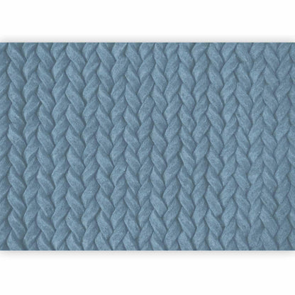 Fototapete Braids Third Variant in blauem Zopfmuster für Wanddekoration.