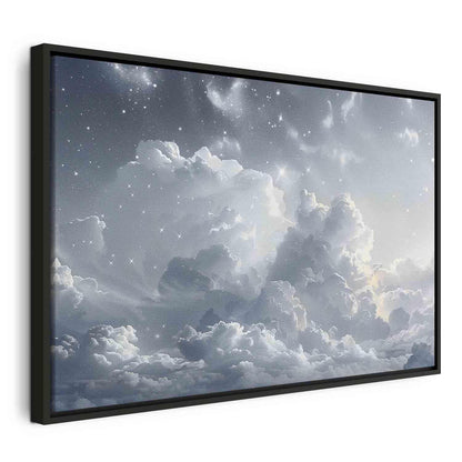 Leinwandbild - Astral Calm: Stars Scattered Over Delicate Clouds Artgeist