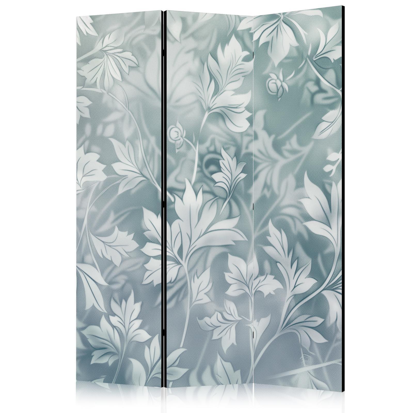 Paravent - Ornaments in Rubbed Faded Turquoise - Delicate Floral Pattern Artgeist