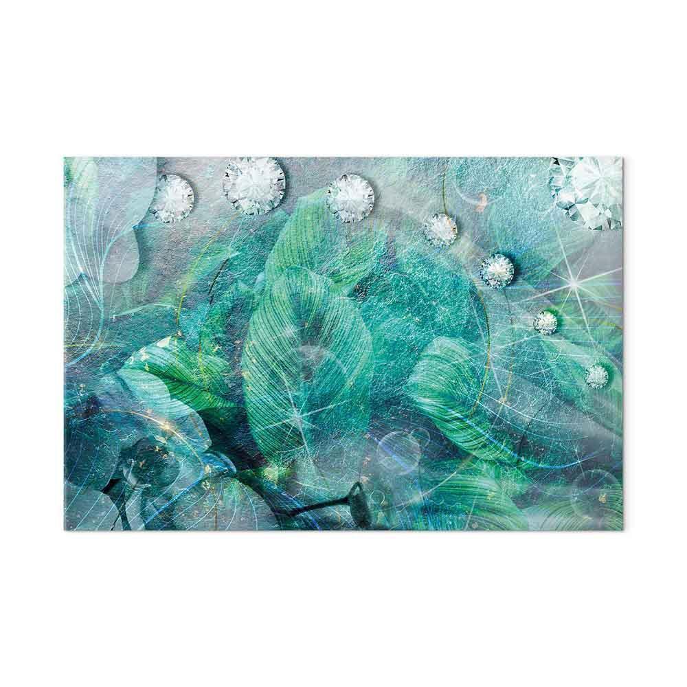 Leinwandbild - Turquoise Leaves (1 Part) Wide