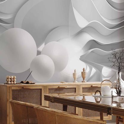 Fototapete 3D Tunnel Weiß – Moderne Perspektive mit Tiefeneffekt