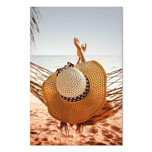 Leinwandbild - Hammock on the Beach (1 Part) Vertical