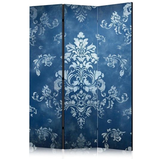 Paravent - Retro Ornament - Decorative Motif in Rubbed Blues Artgeist