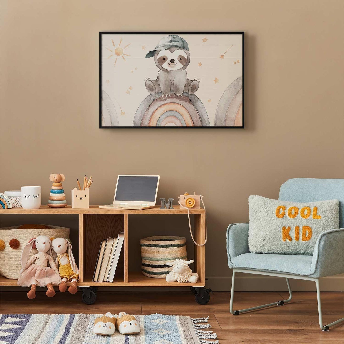 Poster - Little Animal Among Stars and Rainbows Artgeist