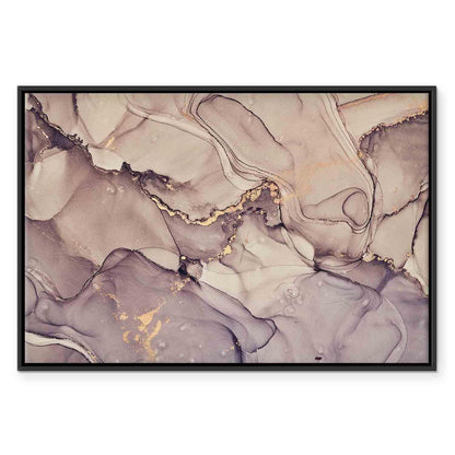 Leinwandbild - Watercolour abstraction - powder pink marble with gold accents