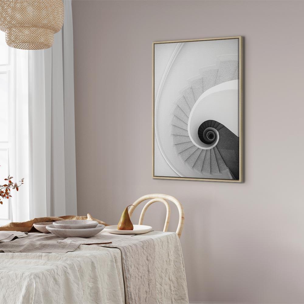 Leinwandbild - White Stairs (1 Part) Vertical