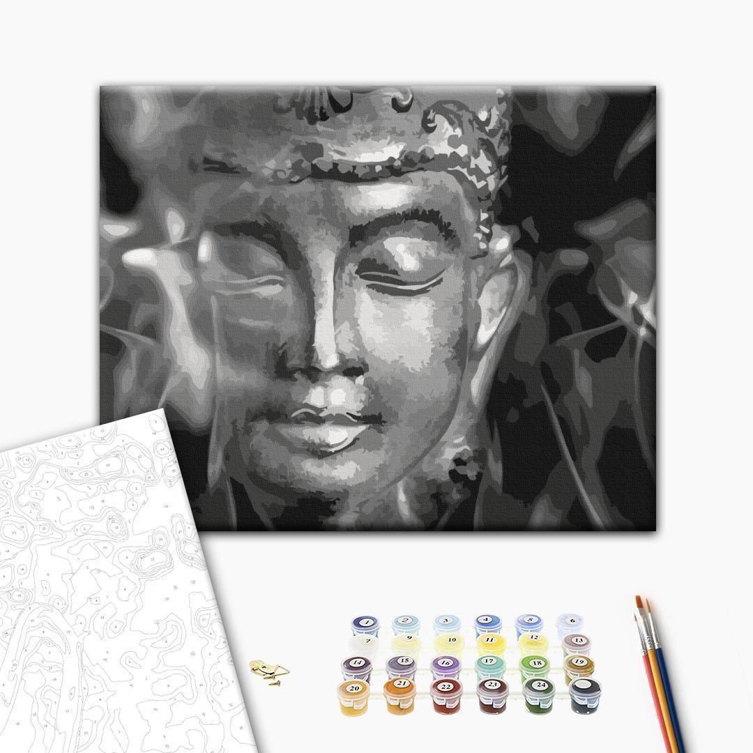 Malen nach Zahlen - Buddha in Black and White