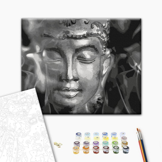 Malen nach Zahlen - Buddha in Black and White