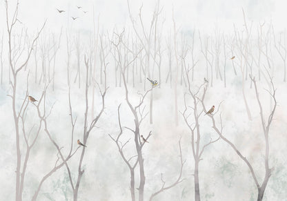 Fototapete Winterwald – Stille Schönheit verschneiter Natur
