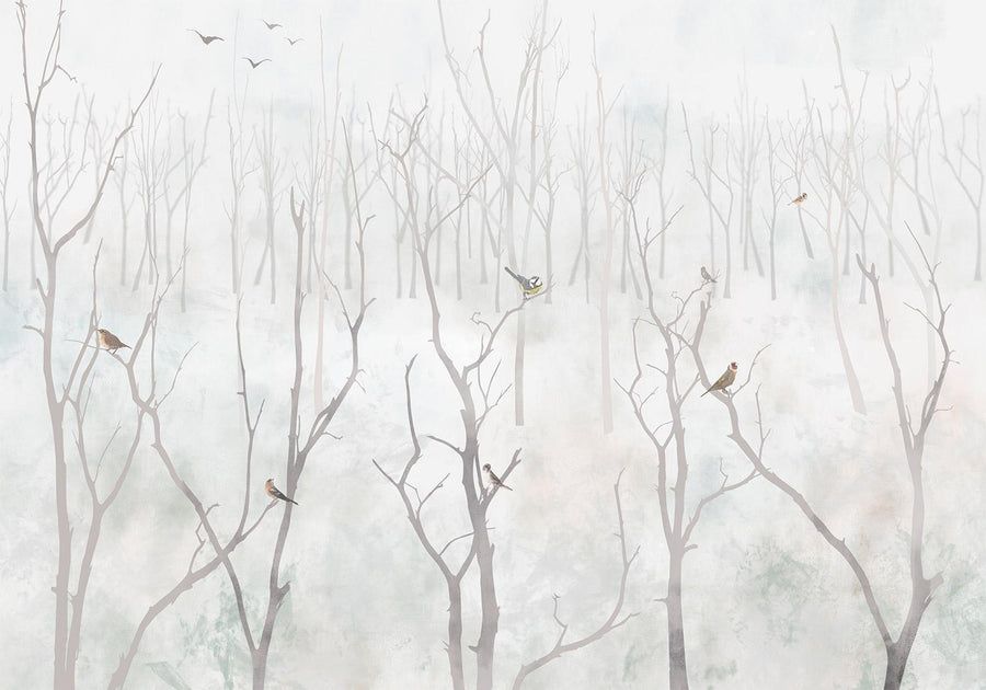 Fototapete Winterwald – Stille Schönheit verschneiter Natur