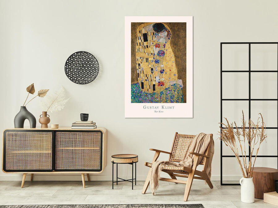 Leinwandbild - Gustav Klimt - The Kiss (1 Part) Vertical Artgeist