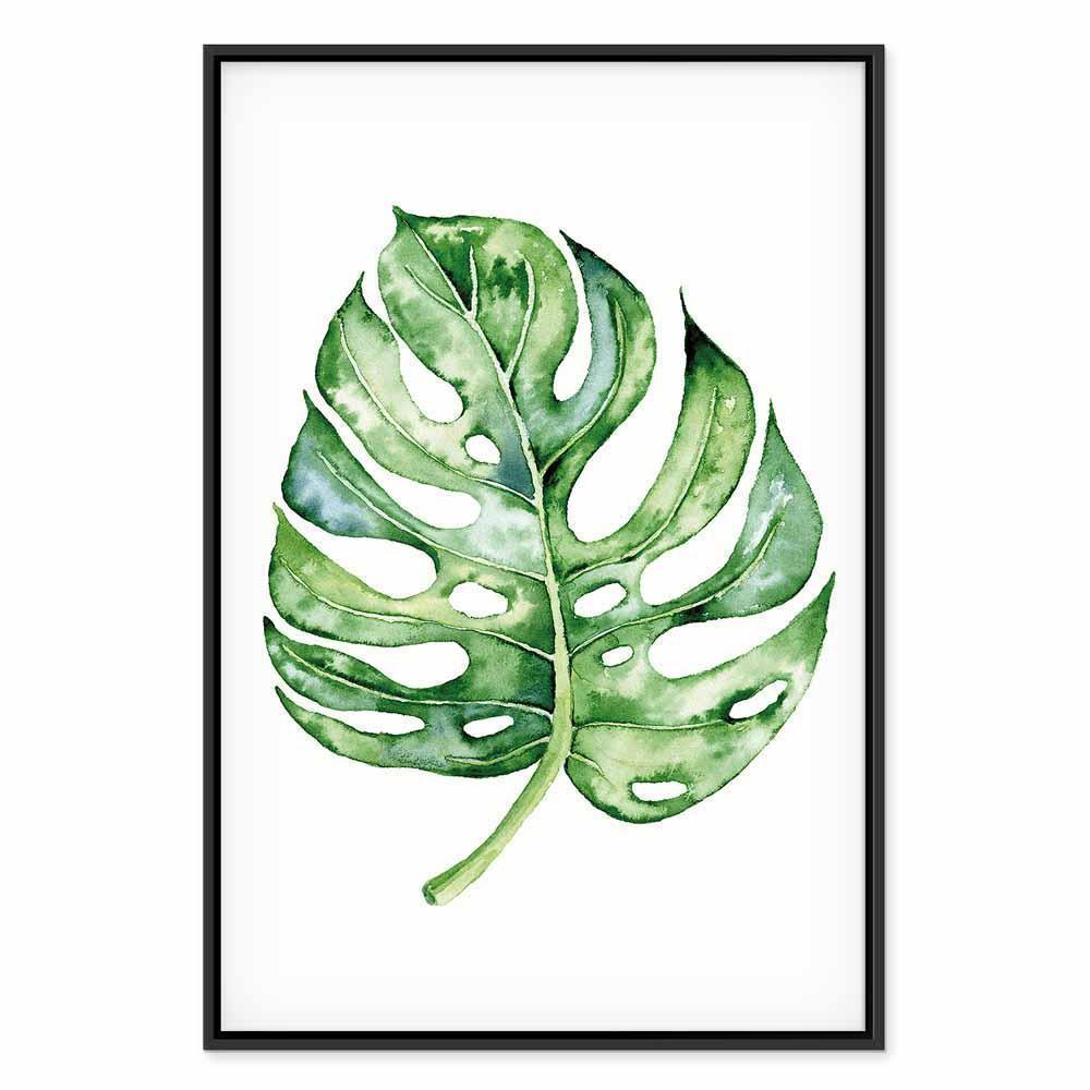 Leinwandbild - Watercolor Monstera (1 Part) Vertical