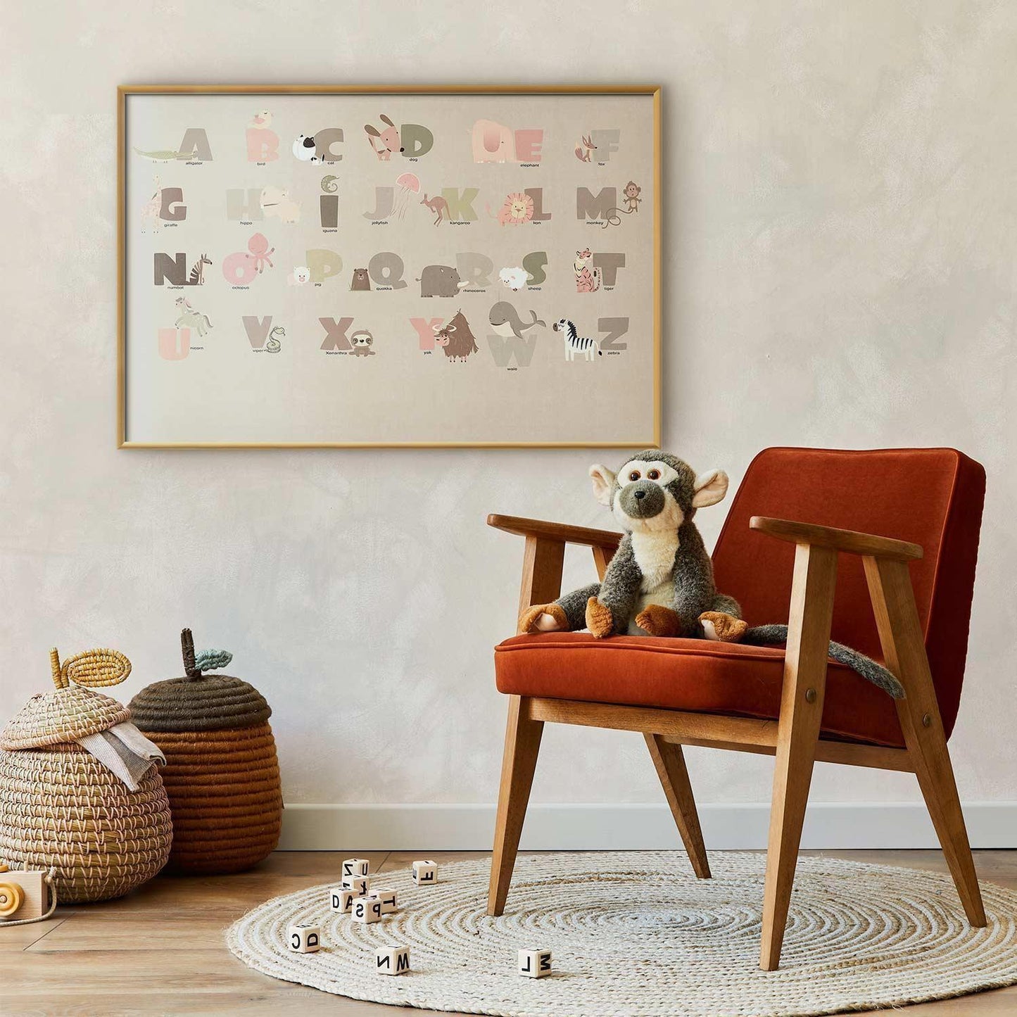 Poster - Beige Alphabet