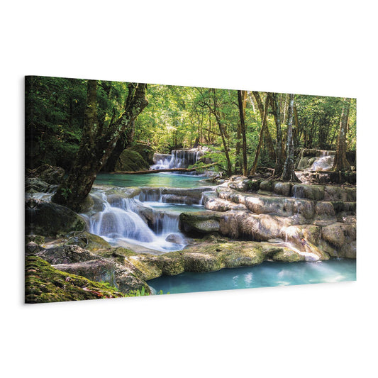 Leinwandbild - Nature: Forest Waterfall Artgeist