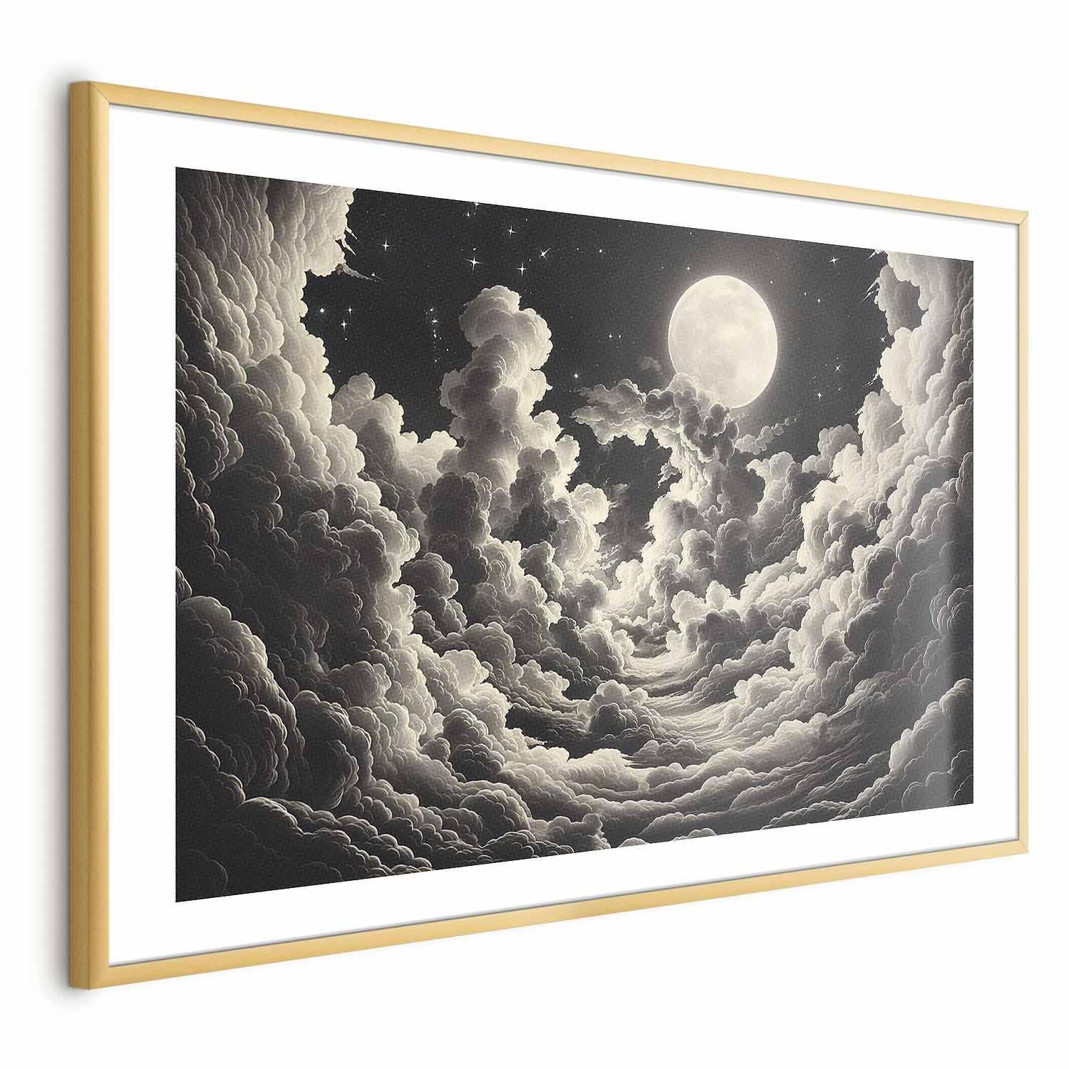 Poster - Moon and Stars Singing Among the Great Clouds Artgeist