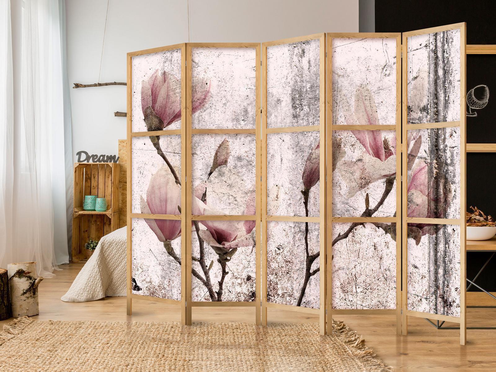 Japanischer Paravent - Vintage Magnolias II Artgeist