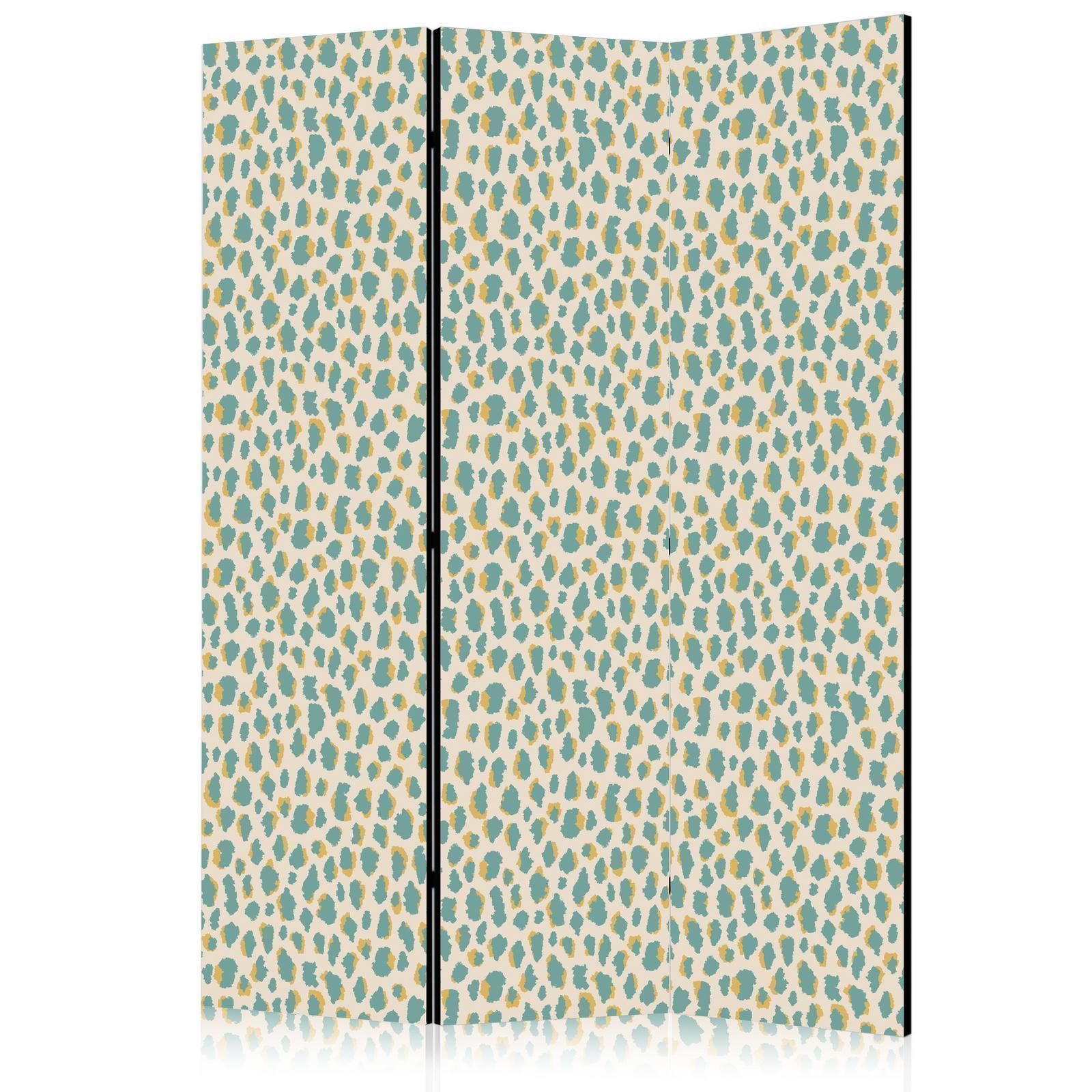Paravent - Giraffe Pattern - Animal Pattern in Turquoise Spots on a Light Background Artgeist