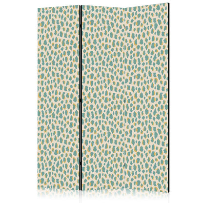 Paravent - Giraffe Pattern - Animal Pattern in Turquoise Spots on a Light Background Artgeist