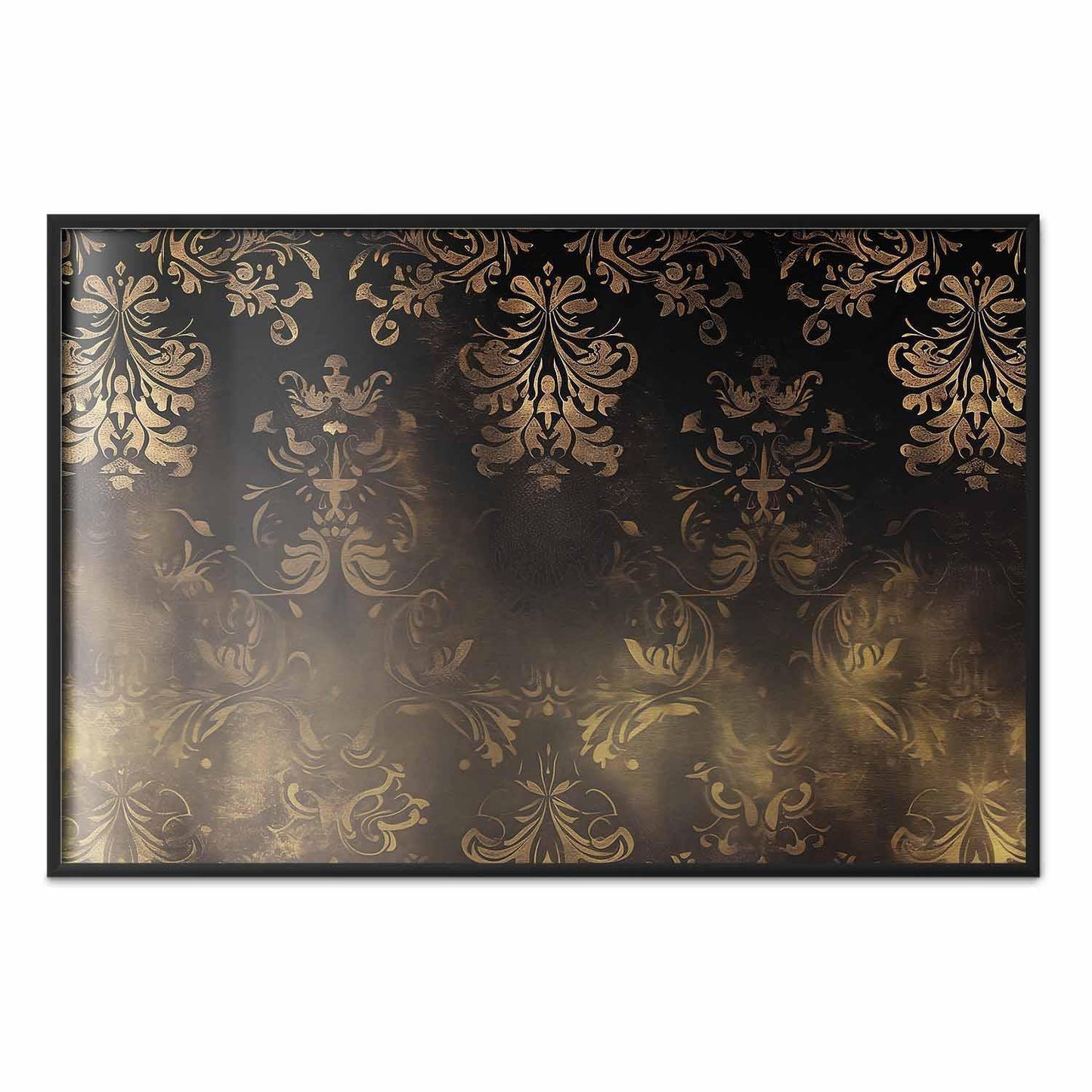 Poster - Dark Baroque Patterns with Golden Accents