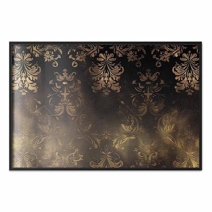 Poster - Dark Baroque Patterns with Golden Accents